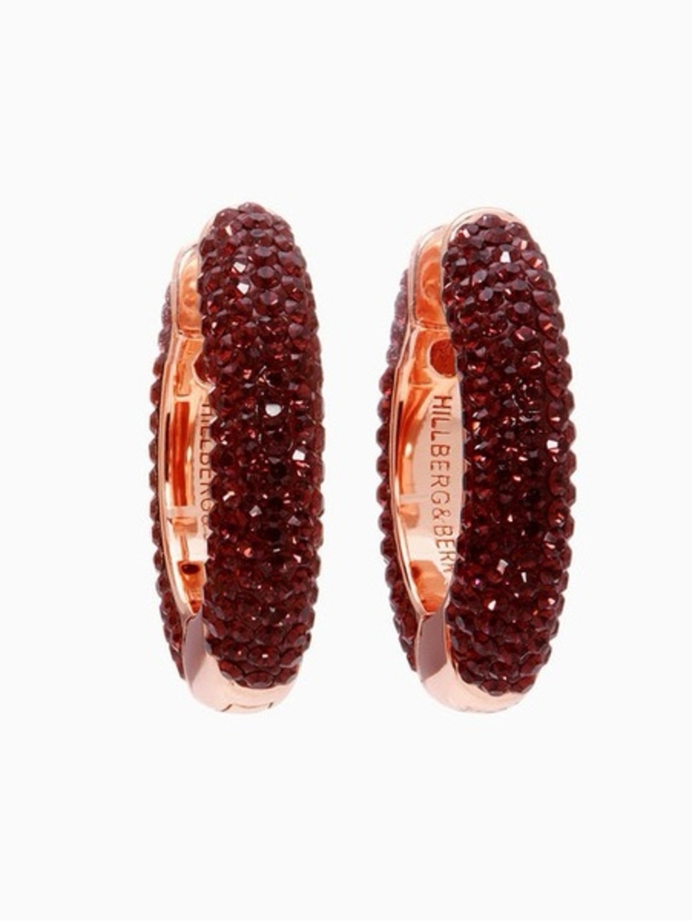 Hillberg & Berk Merlot Sparkle Hoops (Medium)